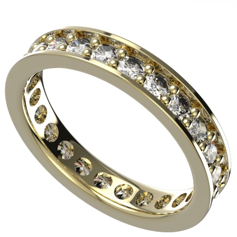 BG zlatý diamantový prstýnek 046 Žluté zlato - 585 Diamant lab-grown