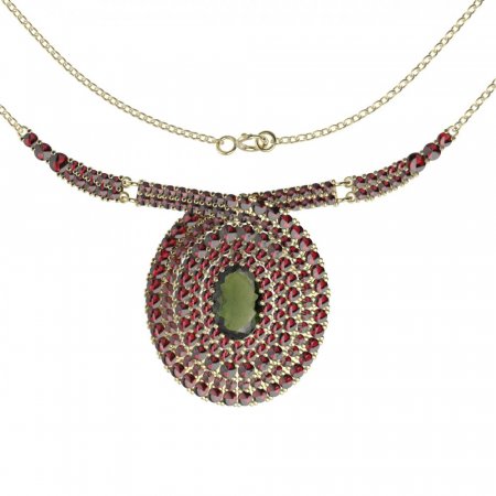 BG necklace 360 - Metal: Silver 925 - rhodium, Stone: Garnet