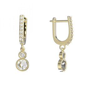 BeKid dětské náušnice 864 Žluté zlato - 585 Diamant