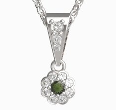 BG vltavín přívěšek 552 Bílé zlato - 585 Vltavín a diamant