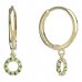 BeKid, Gold kids earrings -836 - Switching on: Circles 15 mm, Metal: Yellow gold 585, Stone: Green cubic zircon