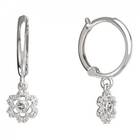 BeKid dětské náušnice šestilístek 854 Bílé zlato - 585 Diamant