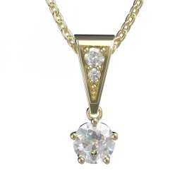 BG zlatý přívěšek 875 Žluté zlato - 585 Bílý kubický zirkon