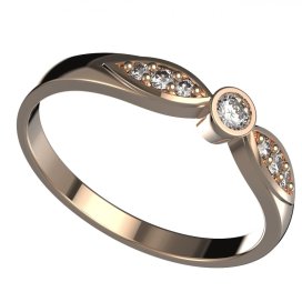 BG zlatý diamantový prstýnek 1151 /zásnubní-snubní/ Růžové zlato 585 (30-90dní) Diamant lab-grown