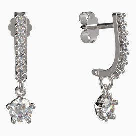 BG zlaté náušnice 872 Bílé zlato - 585 Diamant