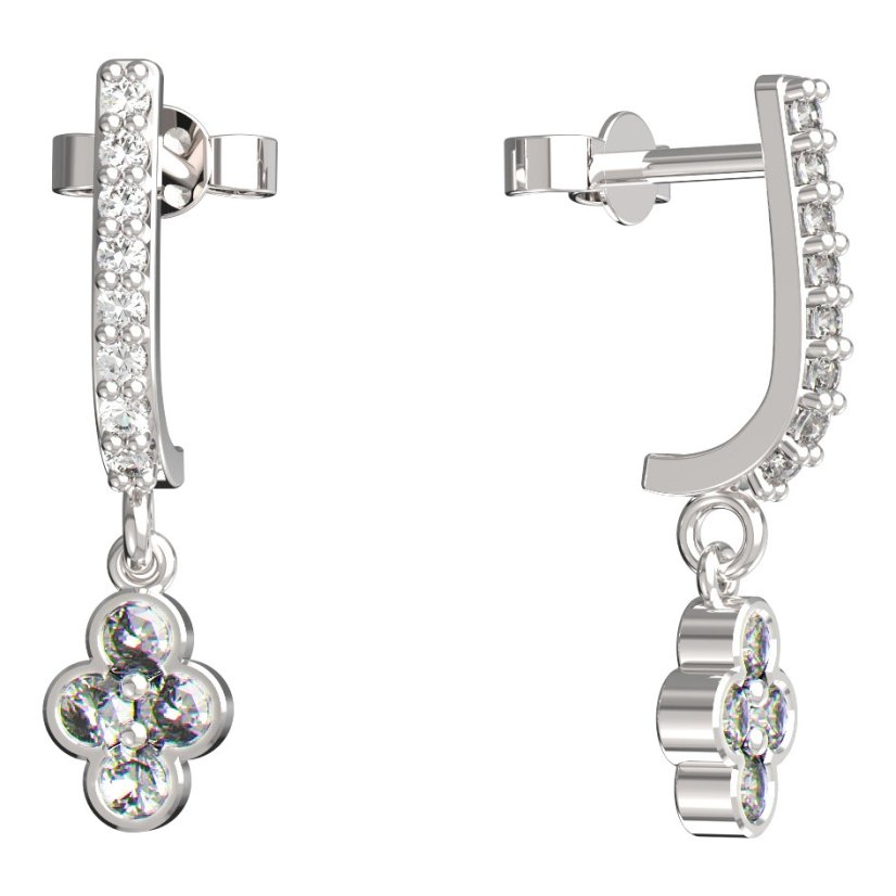 BeKid dětské náušnice 295 Bílé zlato - 585 Diamant