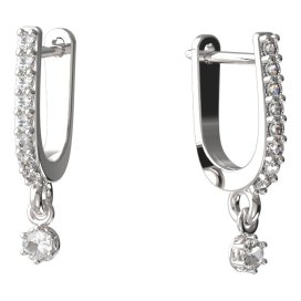 BG zlaté náušnice 1292 Bílé zlato - 585 Diamant