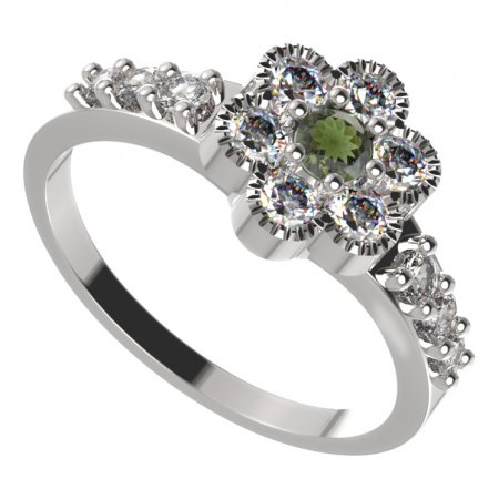 BG prsten 140-Z kulatého tvaru - Kov: Stříbro 925 - rhodium, Kámen: Granát