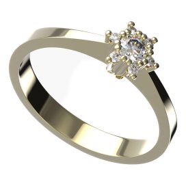 BG zlatý prstýnek 765 Žluté zlato - 585 Diamant