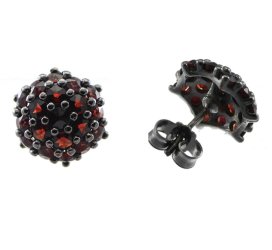 BG náušnice vsazeny kameny:český granát  862 Žluté zlato - 585 Granát