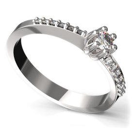 BG zlatý diamantový prstýnek 766 Bílé zlato - 585 Diamant lab-grown