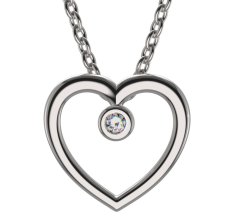 BG zlatý přívěšek srdíčko 1259 Bílé zlato - 585 Diamant