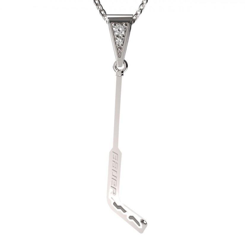 BG zlatý přívěšek Hokejka brankářská 1384 Bílé zlato - 585 Diamant