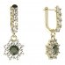 BG circular earring 023-96 - Metal: White gold 585, Stone: Moldavit and garnet