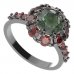 BG prsten 472-Z kulatého tvaru - Kov: Stříbro 925 - rhodium, Kámen: Granát