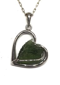 BG zlatý přívěs přírodní kámen-Vltavín 036