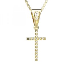 BG zlatý přívěšek křížek 1165k Žluté zlato - 585 Diamant