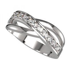 BG zlatý prsten oválný 931 Bílé zlato - 585 Bílý kubický zirkon