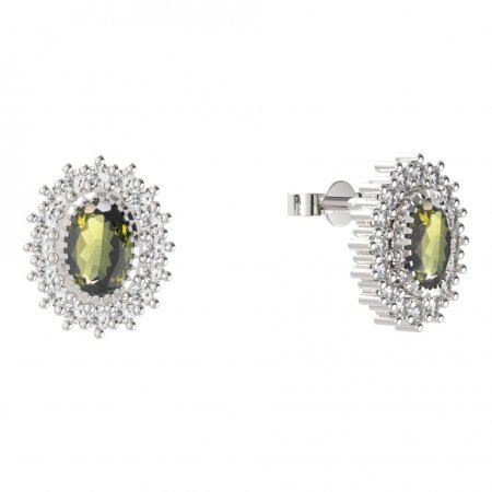 BG earring oval -  244 - Metal: Silver 925 - rhodium, Stone: Garnet