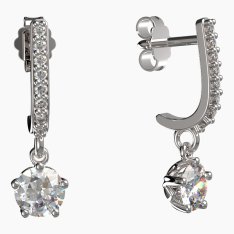 BG zlaté náušnice 875 Bílé zlato - 585 Diamant