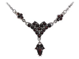 BG náhrdelník s granátem  258 Stříbro 925 - rhodium Granát