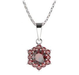BG přívěs kulatý 230-0 Stříbro 925 - rhodium Granát