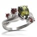 BG prsten s kapkovitým kamenem 494-P - Kov: Stříbro 925 - rhodium, Kámen: Granát
