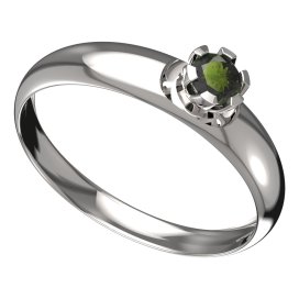 BG vltavínový prsten 869T Bílé zlato - 585 Vltavín