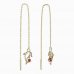 BeKid, Gold kids earrings -1183 - Switching on: Chain 9 cm, Metal: Yellow gold 585, Stone: Red cubic zircon