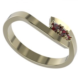 BG granátový prstýnek 1152 Stříbro 925 - pozlacené Granát