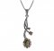 BG pendant oval 498-P - Metal: Silver 925 - rhodium, Stone: Garnet