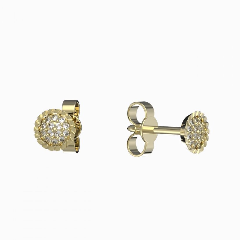 BG zlaté náušnice 1363 Žluté zlato - 585 Diamant