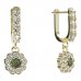 BG circular earring 453-96 - Metal: Yellow gold 585, Stone: Moldavit and garnet