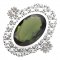 BG ring 523-X oval - Metal: Silver 925 - rhodium, Stone: Moldavit and garnet