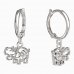 BeKid, Gold kids earrings -1188 - Switching on: Circles 12 mm, Metal: White gold 585, Stone: White cubic zircon