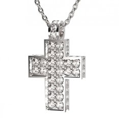 BG zlatý přívěšek křížek 917 Bílé zlato - 585 Diamant