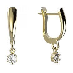 BG zlaté náušnice 1293 Žluté zlato - 585 Diamant