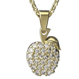 BG zlatý diamantový přívěšek - Jablko 801 Růžové zlato 585 (30-90dní) Diamant lab-grown