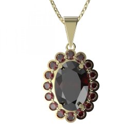 BG přívěs oválný 705-0 Stříbro 925 - pozlacené Granát