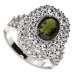 BG ring oval 251-Y - Metal: Silver 925 - rhodium, Stone: Moldavit and garnet