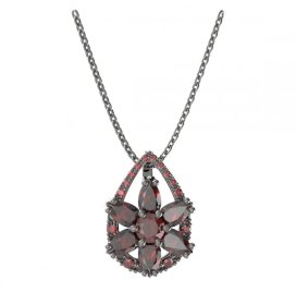 BG přívěs ve tvaru hvězdy 520-90 Stříbro 925 - ruthenium (30-90dní) Granát