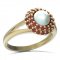 BG ring - pearl 540-V - Metal: Yellow gold 585, Stone: Garnet and Tahiti Pearl