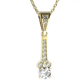 BG zlatý přívěšek  639 Žluté zlato - 585 Bílý kubický zirkon