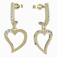 BeKid dívčí náušnice srdíčko 1261 Žluté zlato - 585 Bílý kubický zirkon