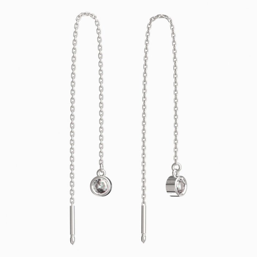 BG zlaté náušnice 769 Bílé zlato - 585 Diamant