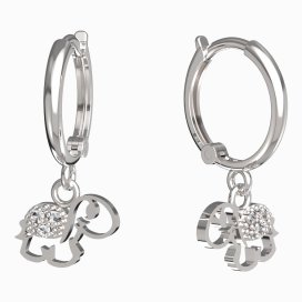 BeKid dětské náušnice želvička 1187 Bílé zlato - 585 Diamant