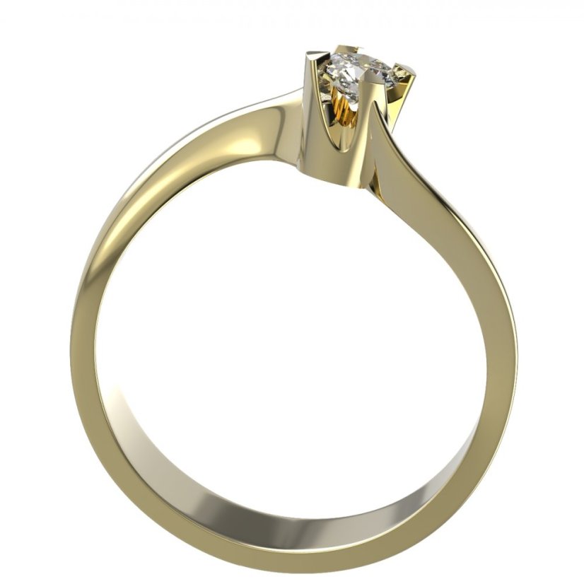 BG zlatý diamantový prstýnek 781 Žluté zlato - 585 Diamant lab-grown