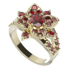 BG prsten oválný 735-Y Stříbro 925 - pozlacené Granát