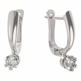 BG zlaté náušnice s diamanty 869 Bílé zlato - 585 Diamant lab-grown