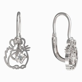BeKid dětské náušnice činčila 1192 Bílé zlato - 585 Diamant